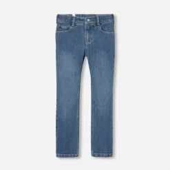 Jean droit enfant garçon - denim/bleu rivage