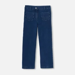 Jean large enfant fille - bleu denim