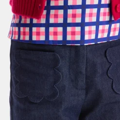 Jean large enfant fille - denim fonce