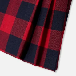 Jupe enfant fille en maxi vichy - marine/rouge