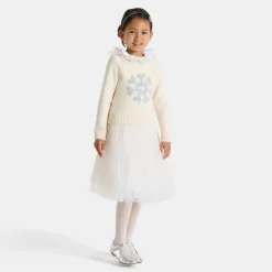 Jupon en tulle enfant fille - blanc/or