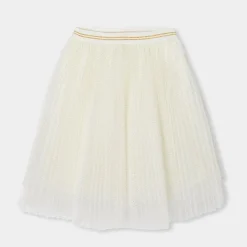 Jupon en tulle enfant fille - blanc/or