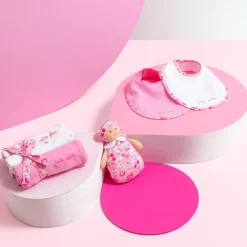 Lot de 2 bavoirs en éponge - rose/multicolore