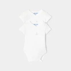 Lot de 2 bodies manches courtes bébé - blanc jacadi