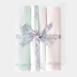 Lot de 3 langes en coton - blanc/multicolore