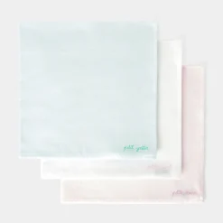 Lot de 3 langes en coton - blanc/multicolore