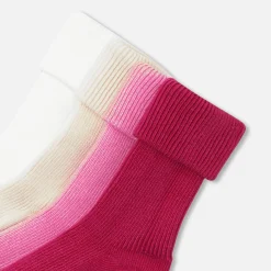Lot de 4 paires de chaussettes bébé fille - rose/multicolore
