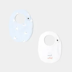 Lot de bavoirs bébé - blanc/bleu