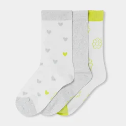 Lot de chaussettes enfant fille - jaune fluo