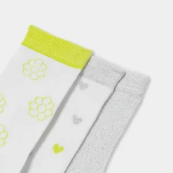 Lot de chaussettes enfant fille - jaune fluo
