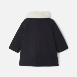Manteau bébé fille en drap de laine - marine jacadi