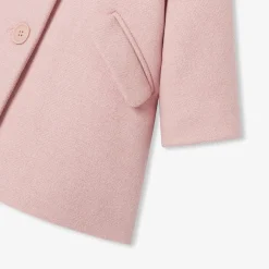Manteau bébé fille en drap de laine - rose chine