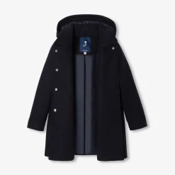 Manteau enfant fille en laine - marine jacadi