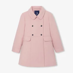 Manteau enfant fille en laine - rose chine