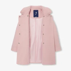 Manteau enfant fille en laine - rose chine