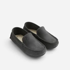 Mocassins enfant garçon en nubuck - gris anthracite jacadi