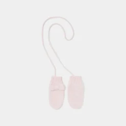 Moufles bébé fille en tricot - rose poudre jacadi