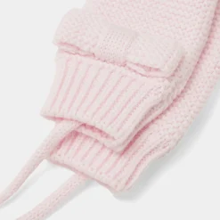 Moufles bébé fille en tricot - rose poudre jacadi
