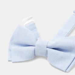 Nœud papillon enfant garçon en Oxford - bleu clair jacadi