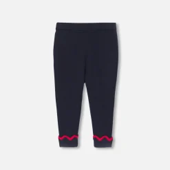 Pantalon bébé fille en tricot - marine jacadi