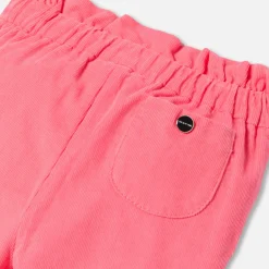 Pantalon bébé fille en velours - corail