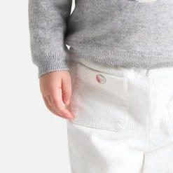 Pantalon bébé fille en velours - blanc doux jacadi