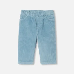 Pantalon bébé garçon en velours côtelé - bleu deau