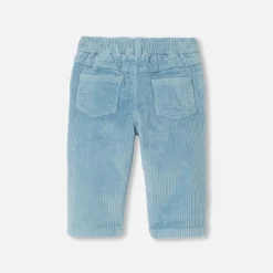 Pantalon bébé garçon en velours côtelé - bleu deau