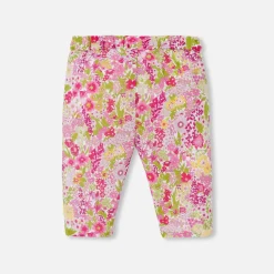 Pantalon confort bébé fille en Tissu Liberty - rose/multicolore