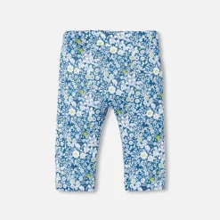 Pantalon confort bébé fille en Tissu Liberty - bleu/multicolore