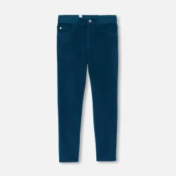 Pantalon enfant garçon en velours côtelé - petrole