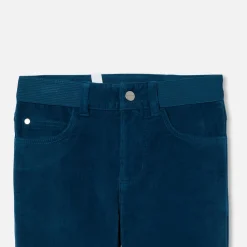 Pantalon enfant garçon en velours côtelé - petrole