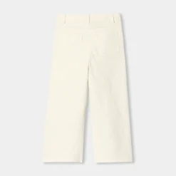 Pantalon large enfant fille en velours côtelé - blanc doux jacadi