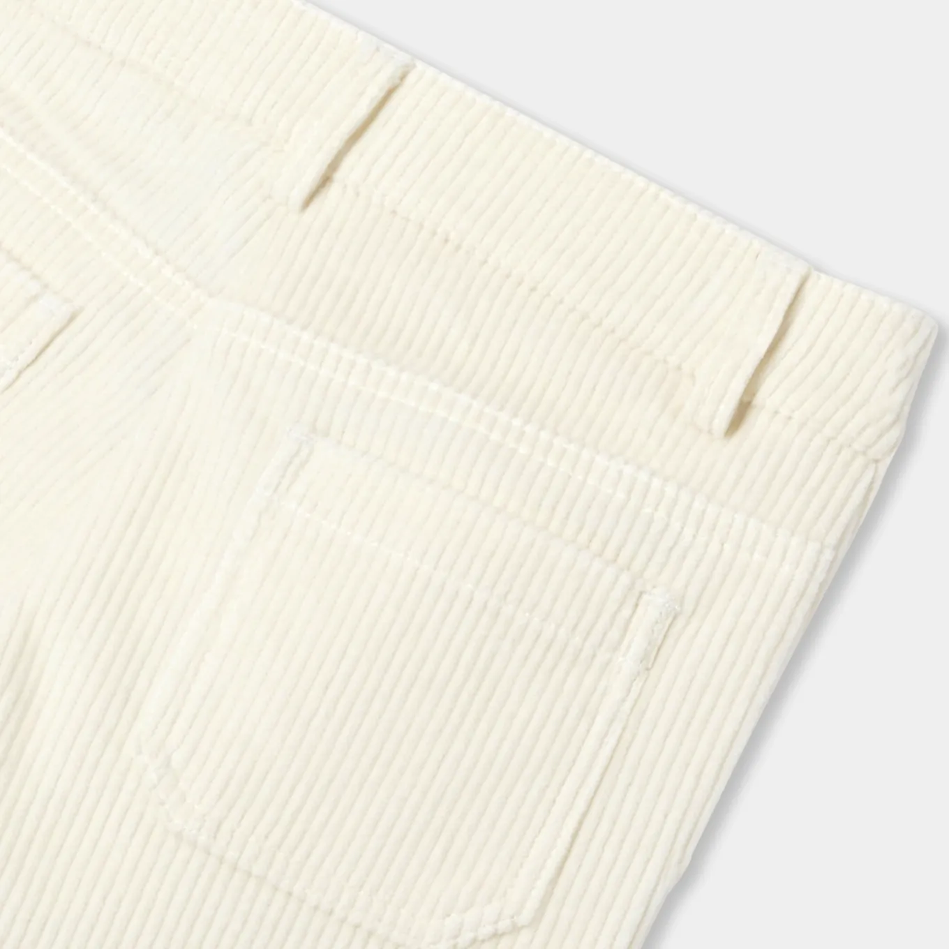 Pantalon large enfant fille en velours côtelé - blanc doux jacadi