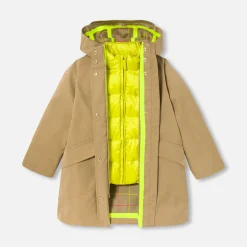 Parka 3 en 1 enfant fille - camel
