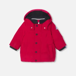 Parka bébé garçon en nylon - rouge brique