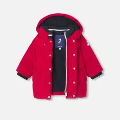 Parka bébé garçon en nylon - rouge brique