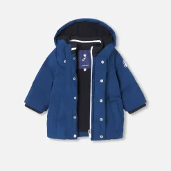 Parka bébé garçon en nylon - bleu marne