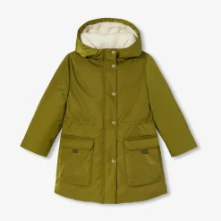 Parka enfant fille doublée en sherpa - kaki