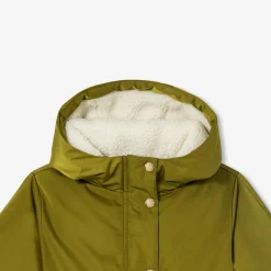 Parka enfant fille doublée en sherpa - kaki