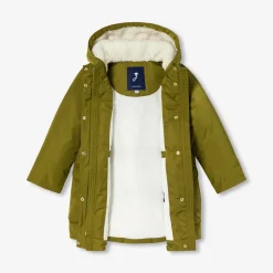 Parka enfant fille doublée en sherpa - kaki