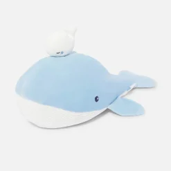Peluche d'activités baleine - blanc/bleu