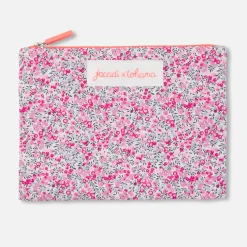 Petite pochette en tissu Liberty - Jacadi x Tohana - rose/gris