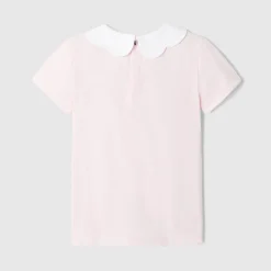 Polo enfant fille à col festonné - rose poudre jacadi