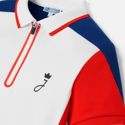 Polo enfant garçon - blanc/rouge