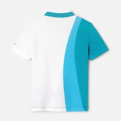 Polo enfant garçon en piqué de coton - blanc/multicolore