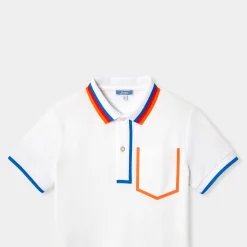 Polo enfant garçon en piqué de coton - blanc jacadi