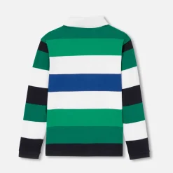 Polo manches longues enfant garçon - vert/multicolore