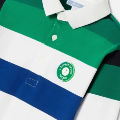 Polo manches longues enfant garçon - vert/multicolore