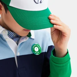 Polo manches longues enfant - vert/multicolore